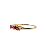Crimson Trio - Vintage 10K Gold Natural Ruby Ring (VR974)