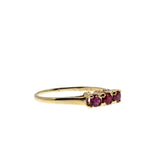 Crimson Trio - Vintage 10K Gold Natural Ruby Ring (VR974)