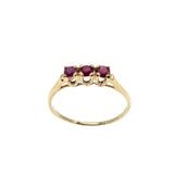 Crimson Trio - Vintage 10K Gold Natural Ruby Ring (VR974)