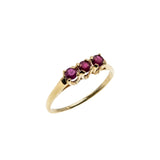 Crimson Trio - Vintage 10K Gold Natural Ruby Ring (VR974)