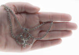 Graceful - Vintage Signed 'JAY FLEX' Rhodium, Sterling Silver Austrian Swarovski Crystal Crystal Rhinestone Swag Necklace (VN201)