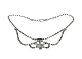 Graceful - Vintage Signed 'JAY FLEX' Rhodium, Sterling Silver Austrian Swarovski Crystal Crystal Rhinestone Swag Necklace (VN201)