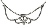 Graceful - Vintage Signed 'JAY FLEX' Rhodium, Sterling Silver Austrian Swarovski Crystal Crystal Rhinestone Swag Necklace (VN201)