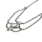 Graceful - Vintage Signed 'JAY FLEX' Rhodium, Sterling Silver Austrian Swarovski Crystal Crystal Rhinestone Swag Necklace (VN201)