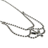 Graceful - Vintage Signed 'JAY FLEX' Rhodium, Sterling Silver Austrian Swarovski Crystal Crystal Rhinestone Swag Necklace (VN201)