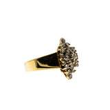 Marquise Sophistication - Vintage 14K Gold Natural Diamond Cluster Ring (VR977)