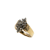 Marquise Sophistication - Vintage 14K Gold Natural Diamond Cluster Ring (VR977)