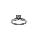 One & Only - Vintage 18K White Gold Natural Diamond Solitaire Engagement Ring (VR978)