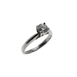 One & Only - Vintage 18K White Gold Natural Diamond Solitaire Engagement Ring (VR978)