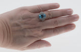 Ocean View - Vintage 18K White Gold Natural Sky Blue Topaz & Diamond Ring (VR990)