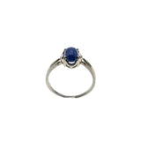First Star I See Tonight - Vintage Signed 'SIFFARI' 10K White Gold Linde Star Sapphire Solitaire Ring (VR989)