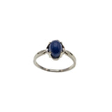 First Star I See Tonight - Vintage Signed 'SIFFARI' 10K White Gold Linde Star Sapphire Solitaire Ring (VR989)