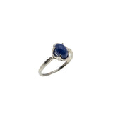 First Star I See Tonight - Vintage Signed 'SIFFARI' 10K White Gold Linde Star Sapphire Solitaire Ring (VR989)