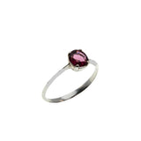 Raspberry Hues - Vintage 8K White Gold Natural Rhodolite Garnet Solitaire Ring (VR997)