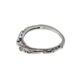 Blue Velvet - Vintage Edwardian Revival 14K White Gold Natural Blue Sapphire & Diamond 'Heart & Scrolls' Wedding Ring Set (VR1001)
