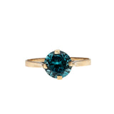 Roses Are Red Violets Are Blue - Edwardian English 9K Rose Gold Natural Blue Zircon Solitaire Ring (EDR078)