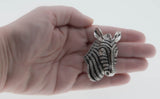 Stripes - Vintage Signed 'BUTLER' Silver Austrian Swarovski Crystal Rhinestone Black Enamel Zebra Brooch (VBR272)