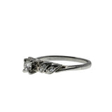 Sweet Proposal - Vintage 18K/14K White Gold Natural Diamond Wedding Ring Set (VR1007)