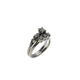 Sweet Proposal - Vintage 18K/14K White Gold Natural Diamond Wedding Ring Set (VR1007)