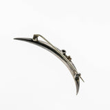 Shimmering Moon - Victorian English Sterling Silver Paste Crescent Moon Brooch (VICBR038)