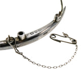 Shimmering Moon - Victorian English Sterling Silver Paste Crescent Moon Brooch (VICBR038)