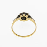 Petals Of Perfection - Art Deco English 18K Gold Platinum Natural Diamond Daisy Ring (ADR281)