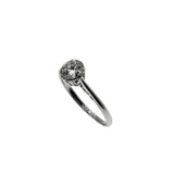 Timeless - Art Deco English 18K White Gold & Platinum Natural 'Old European Cut' Diamond Solitaire Engagement Ring (ADR282)