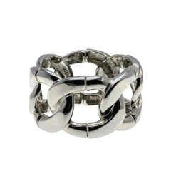 Bold Couture - Vintage Signed 'CN' Silver Plate Heavy Link Bracelet (VB117)