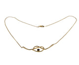 Love Knot - Vintage Gold Plated Purple Crystal Rhinestone Necklace (VN210)