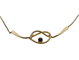Love Knot - Vintage Gold Plated Purple Crystal Rhinestone Necklace (VN210)
