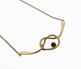 Love Knot - Vintage Gold Plated Purple Crystal Rhinestone Necklace (VN210)