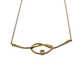 Love Knot - Vintage Gold Plated Purple Crystal Rhinestone Necklace (VN210)