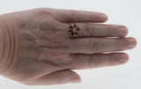 Jewelled Flower - Vintage 10K Gold Natural Garnet & Opal Flower Cluster Ring (VR1011)