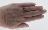 Jewelled Flower - Vintage 10K Gold Natural Garnet & Opal Flower Cluster Ring (VR1011)