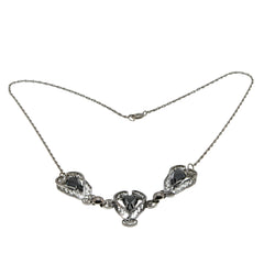 Alaskan Nights - Vintage Sterling Silver Natural Black Alaskan Diamond Filigree Necklace (VN216)
