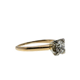 Simply Yes - Art Deco 14K Gold Natural 'Old European Cut' Diamond Solitaire Engagement Ring (ADR283)