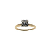 Simply Yes - Art Deco 14K Gold Natural 'Old European Cut' Diamond Solitaire Engagement Ring (ADR283)