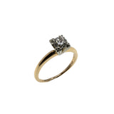 Simply Yes - Art Deco 14K Gold Natural 'Old European Cut' Diamond Solitaire Engagement Ring (ADR283)