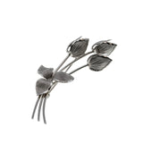 Tulip Fever - Vintage Signed 'Bond Boyd' Sterling Silver Tulip Flower Bouquet Brooch  (VBR298)