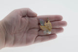 Sea & Earth - Vintage Gold Plated Mother Of Pearl Crystal Rhinestone Leaf Brooch (VBR302)