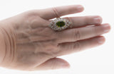 Enthralling - Estate 18K Gold Plate Hand-Set Crystal Open-Work Ring (ER377)