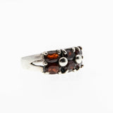 Sea Of Garnets - Vintage Sterling Silver Natural Garnet Ring (VR1018)