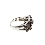 Sea Of Garnets - Vintage Sterling Silver Natural Garnet Ring (VR1018)