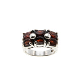 Sea Of Garnets - Vintage Sterling Silver Natural Garnet Ring (VR1018)