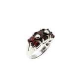 Sea Of Garnets - Vintage Sterling Silver Natural Garnet Ring (VR1018)