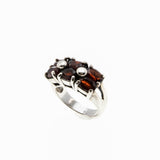 Sea Of Garnets - Vintage Sterling Silver Natural Garnet Ring (VR1018)