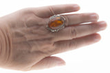 Nature's Honey - Vintage Sterling Silver Natural Baltic Amber Foliage Ring (VR1020)