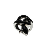The Black Adder - Estate Sterling Silver Genuine Black Onyx Snake Ring (ER383)