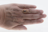 Lavender & Roses - Estate Rose Gold Plate Over Sterling Silver Natural Amethyst & Seed Pearl  Intricate Ring (ER385)