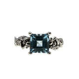 Seascape - Estate Sterling Silver Natural Sky Blue Topaz Mermaid Ring (ER394)
